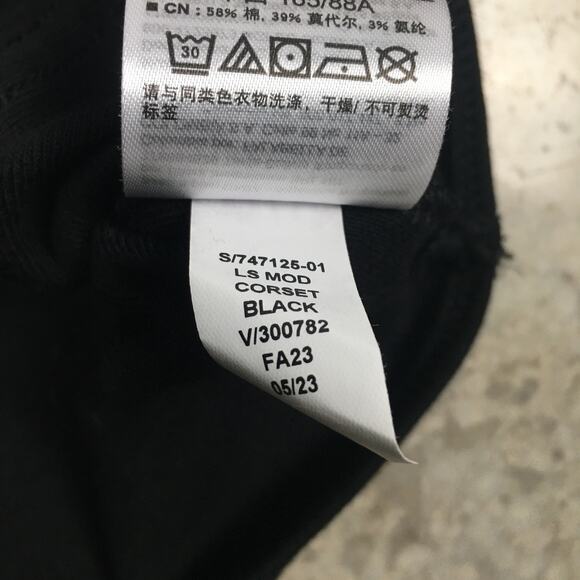 Gap Modern Long Sleeve Corset Top Womens Black Small T Shirt Tee Blouse Goth EUC - Picture 9 of 16